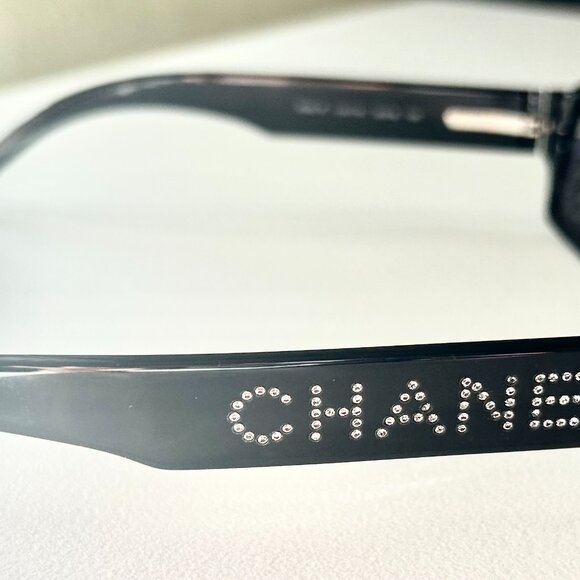 Chanel RARE Limited Edition Swarovski Crystal Sunglasses #5060-B, Black main image 9